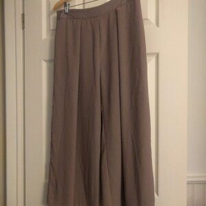Topshop Wide Leg Crop Taupe Pants